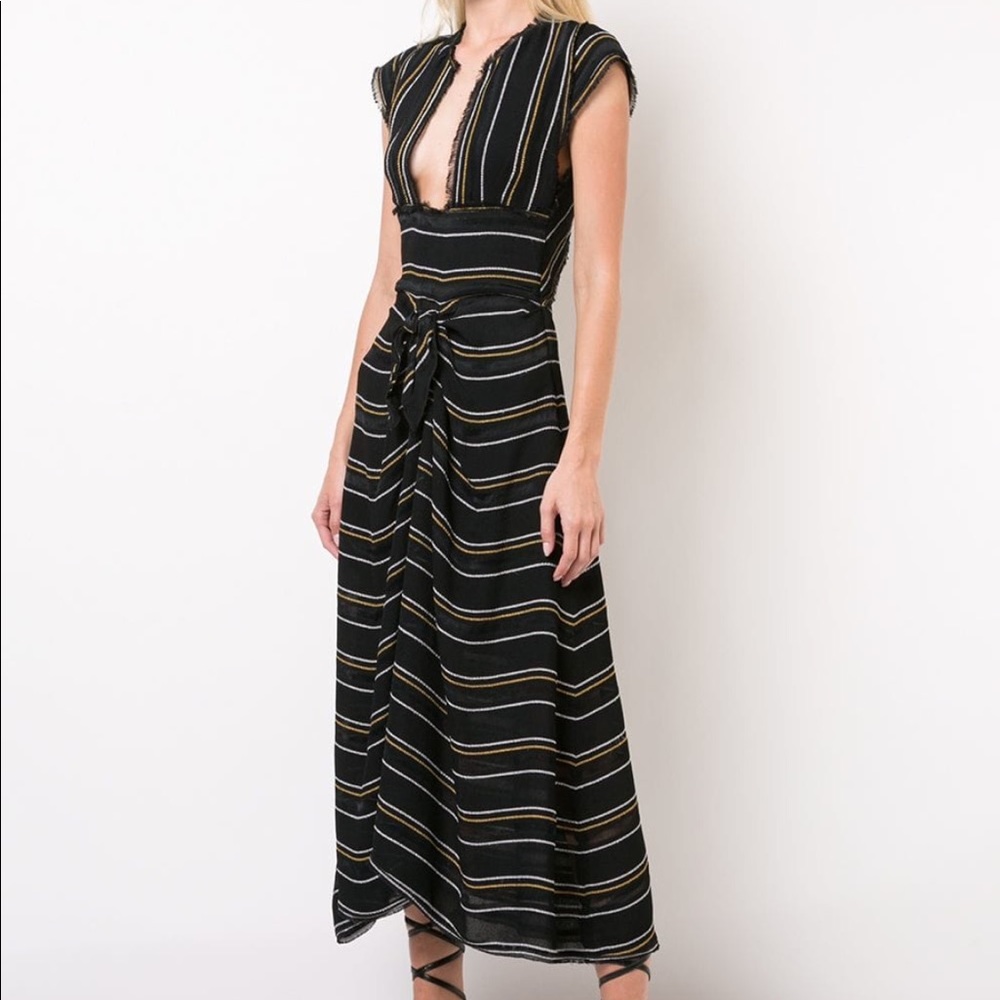 Proenza Schouler Metallic Striped Wrap Dress